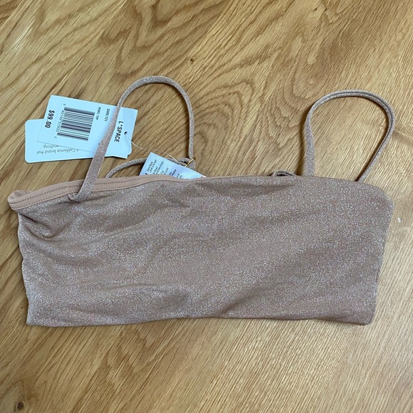L*Space rebel shimmer champagne bandeau bikini top - Picture 3 of 3